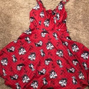 Sourpuss swing dress with girl pirate print